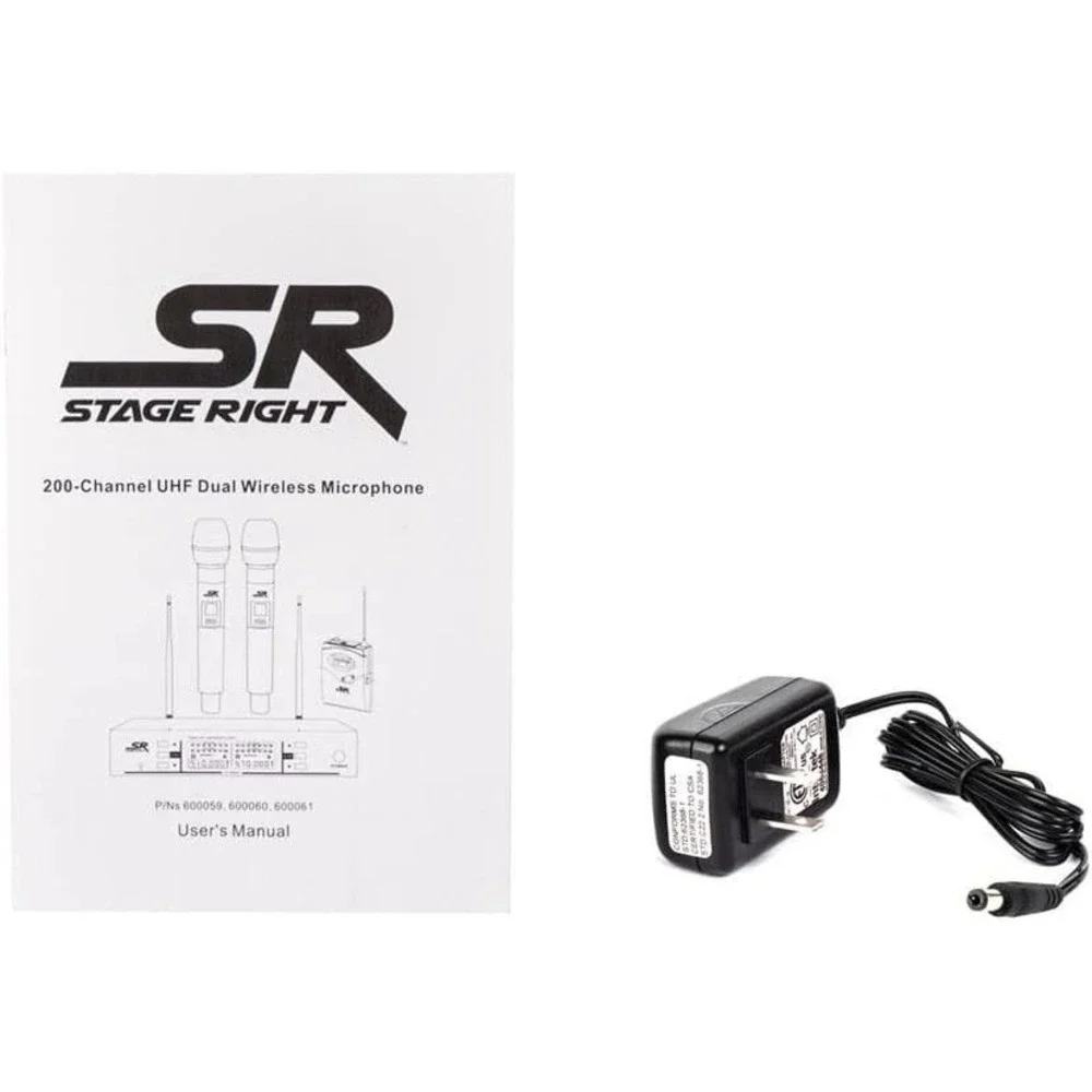 Monoprice Wireless Mic System‎ Dual Handheld 200-Channel UHF for Karaoke Church